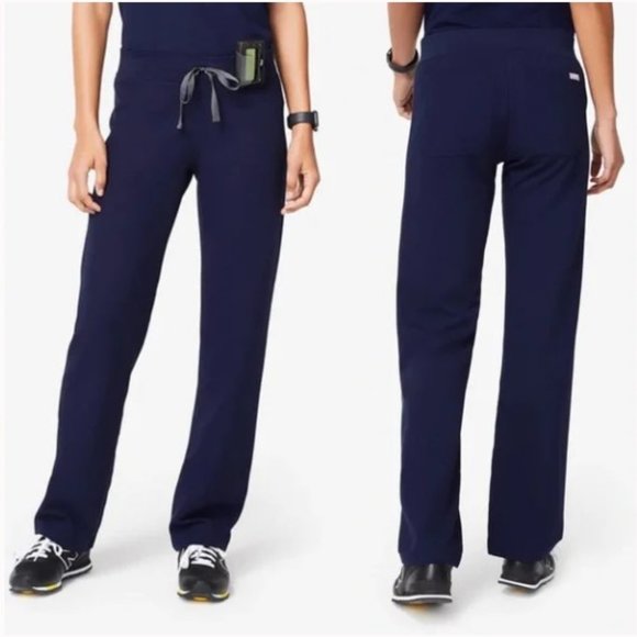 Figs Technical Livingston High Waist Scrub Pants Navy XS Petite Extra Small - Picture 1 of 5